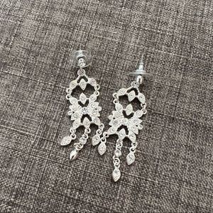Silver bling party earrings